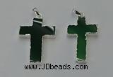 NGP6161 25*40mm - 30*40mm cross agate gemstone pendants