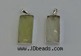 NGP6183 14*30mm - 15*38mm faceted rectangle lemon quartz pendants