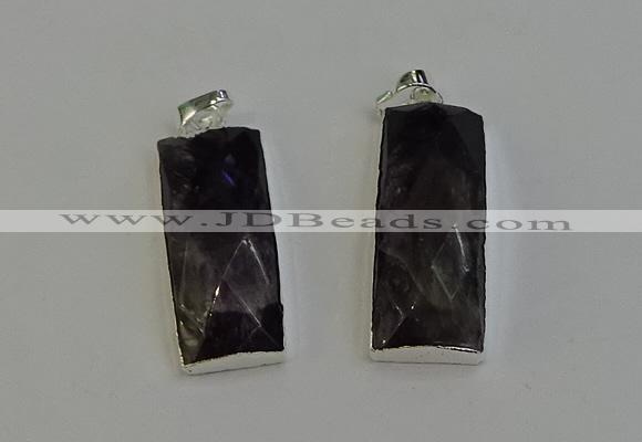 NGP6188 14*30mm - 15*38mm faceted rectangle labradorite pendants