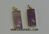 NGP6200 14*30mm - 15*38mm faceted rectangle amethyst pendants