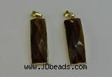 NGP6205 14*30mm - 15*38mm faceted rectangle yellow tiger eye pendants