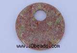 NGP622 5pcs 6*50mm Chinese unakite gemstone donut pendants