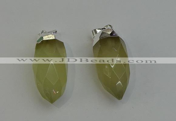 NGP6222 12*28mm - 15*30mm faceted bullet lemon quartz pendants