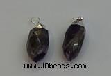 NGP6225 12*28mm - 15*30mm faceted bullet amethyst pendants