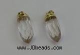 NGP6235 12*28mm - 15*30mm faceted bullet white crystal pendants