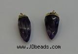 NGP6244 12*28mm - 15*30mm faceted bullet amethyst pendants