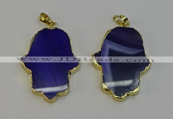 NGP6259 22*40mm - 25*45mm hamsahand agate gemstone pendants