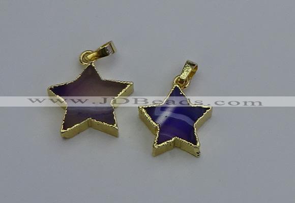 NGP6268 20mm star agate gemstone pendants wholesale