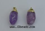 NGP6298 18*30mm - 22*35mm faceted nuggets amethyst pendants