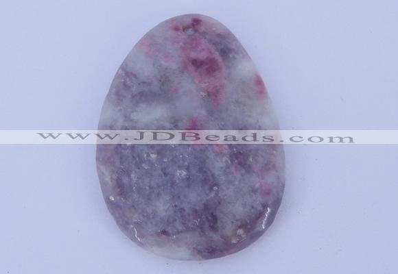 NGP630 5pcs 33*45mm freeform lilac jasper gemstone pendants