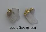 NGP6306 25*28mm - 25*35mm nuggets white crystal pendants