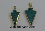 NGP6316 20*35mm - 25*40mm arrowhead sea sediment jasper pendants