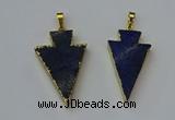 NGP6325 20*40mm - 25*45mm arrowhead lapis lazuli pendants