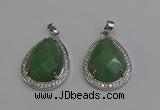 NGP6339 25*30mm teardrop green aventurine pendants wholesale