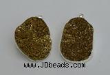 NGP6370 35*40mm - 30*45mm freeform plated druzy agate pendants