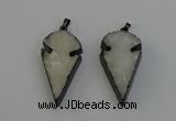 NGP6396 20*40mm - 25*45mm arrowhead druzy agate pendants