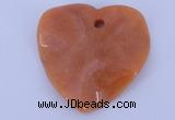 NGP640 5pcs 50*50mm heart red aventurine gemstone pendants