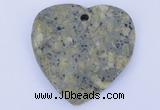 NGP641 5pcs 50*50mm heart kambaba jasper gemstone pendants