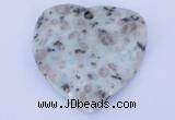 NGP642 5pcs 50*50mm heart kiwi stone pendants jewelry wholesale