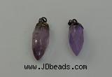 NGP6432 12*24mm - 15*30mm faceted bullet amethyst pendants