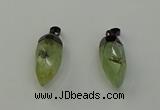 NGP6433 12*24mm - 15*30mm faceted bullet green rutilated quartz pendants