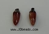 NGP6442 12*24mm - 15*30mm faceted bullet red rabbit hair pendants