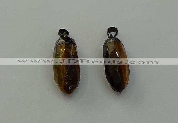 NGP6444 12*24mm - 15*30mm faceted bullet yellow tiger eye pendants