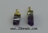 NGP6557 10*20mm - 11*30mm sticks druzy amethyst pendants