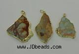 NGP6561 30*40mm - 45*55mm freeform serpentine jasper pendants