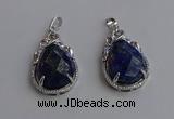 NGP6623 22*30mm faceted teardrop lapis lazuli gemstone pendants