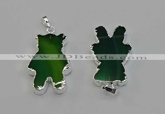 NGP6656 22*38mm Animal or V-shaped agate gemstone pendants