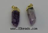 NGP6681 12*25mm - 12*30mm sticks druzy amethyst pendants