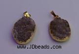 NGP6685 20*30mm - 22*32mm freeform druzy agate gemstone pendants