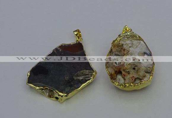 NGP6701 25*35mm - 35*40mm freeform agate gemstone pendants