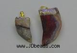 NGP6705 15*30mm - 20*40mm horn agate gemstone pendants