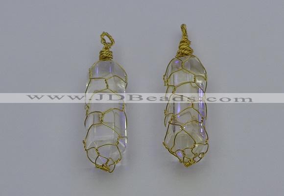 NGP6730 13*40mm sticks white crystal gemstone pendants wholesale