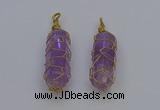 NGP6733 13*40mm sticks amethyst gemstone pendants wholesale