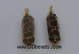 NGP6737 13*40mm sticks smoky quartz gemstone pendants wholesale