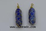 NGP6750 13*40mm sticks lapis lazuli gemstone pendants wholesale