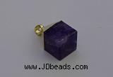 NGP6766 15*22mm cube amethyst gemstone pendants wholesale