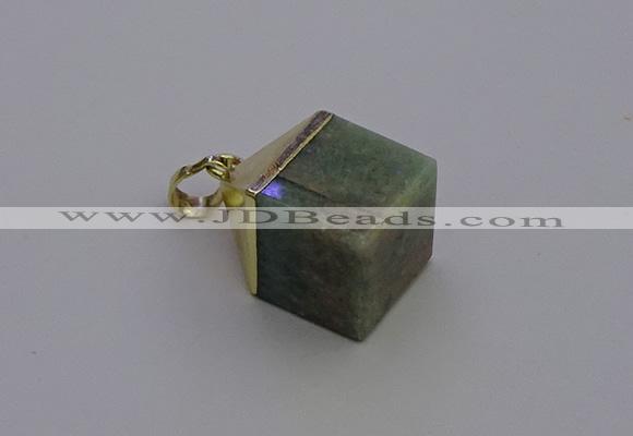 NGP6772 15*22mm cube amazonite gemstone pendants wholesale