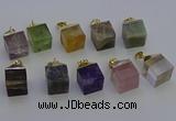 NGP6779 15*22mm cube mixed gemstone pendants wholesale