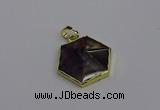 NGP6806 24*25mm hexagon amethyst gemstone pendants wholesale