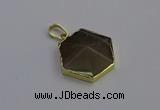 NGP6814 24*25mm hexagon moonstone gemstone pendants wholesale