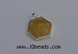 NGP6823 24*25mm hexagon citrine gemstone pendants wholesale