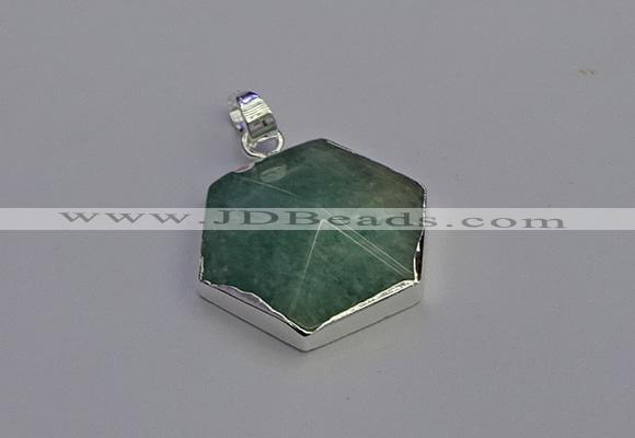 NGP6832 24*25mm hexagon amazonite gemstone pendants wholesale