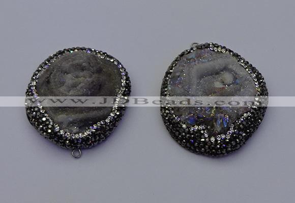 NGP6855 30*45mm - 35*45mm freeform druzy agate pendants