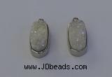 NGP6895 10*22mm - 12*25mm freeform plated druzy quartz pendants