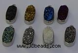 NGP6904 10*22mm - 12*25mm freeform plated druzy quartz pendants