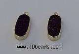 NGP6912 10*22mm - 12*25mm freeform plated druzy quartz pendants